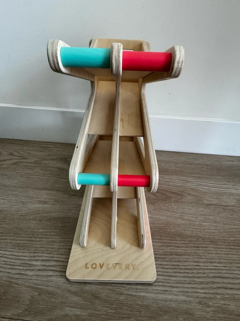 Lovevery Race and Chase Wooden Ramp Toy EUC